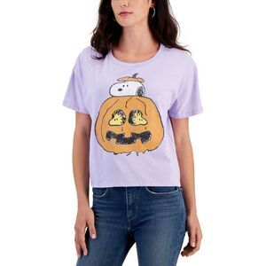 Juniors' Peanuts Snoopy Halloween Pumpkin T-Shirt